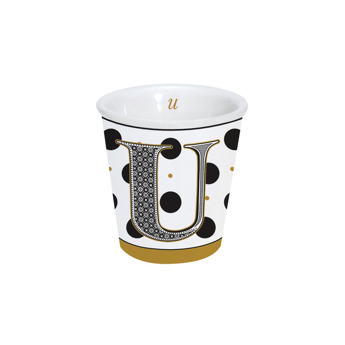 Van Well Set 6 Tazze Jumbo Festivo – Porcellana 300-350 Ml, Design Floreale Grigio E Marrone