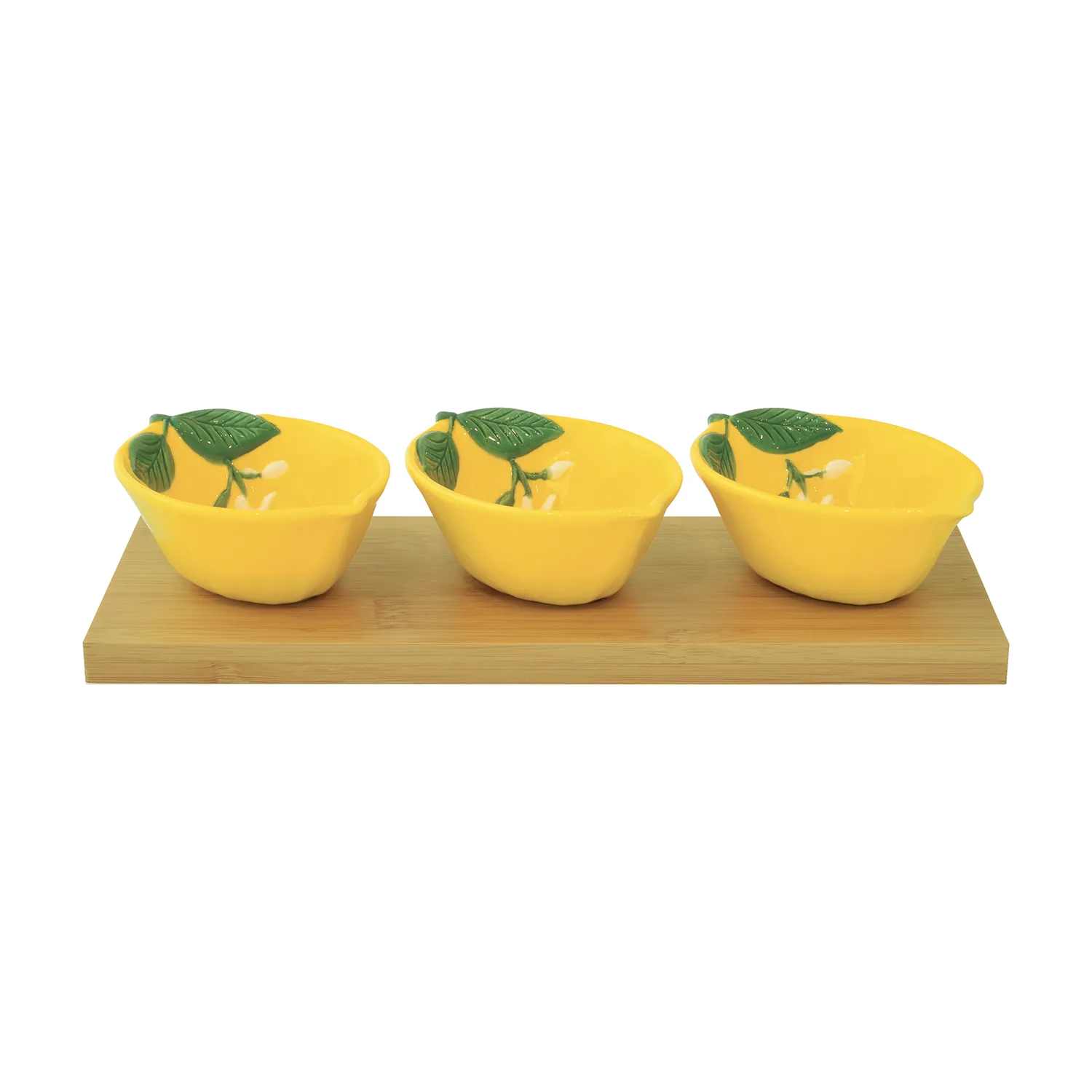 Apertif set in porcelain 25 x 9,5 cm FLEURS ET CITRONS