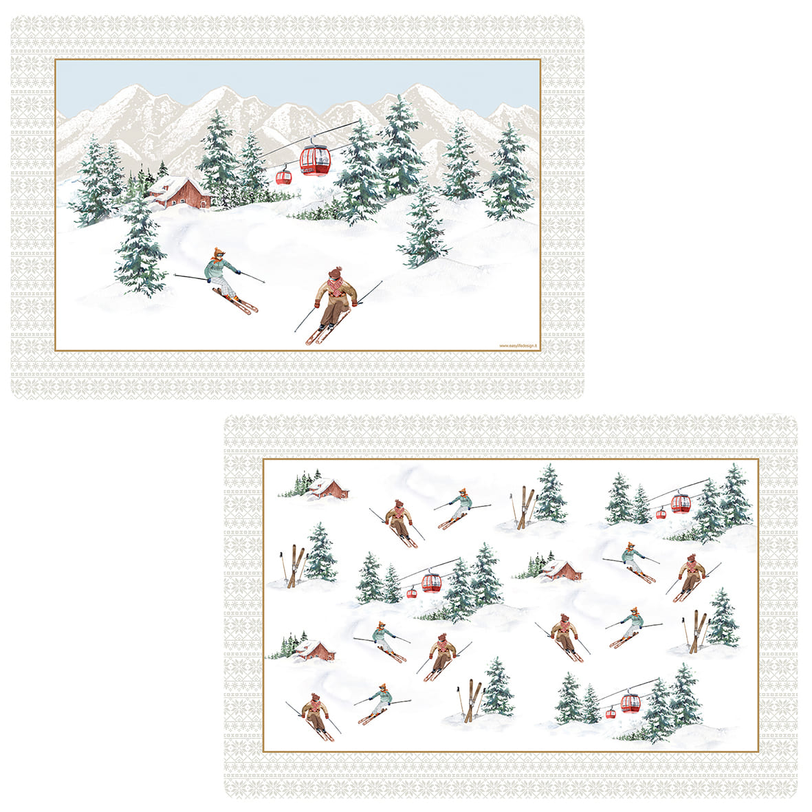 Set 6 table mat double side 45x30 CHALET