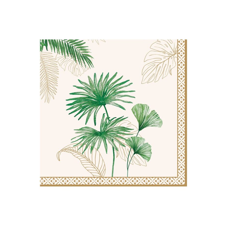 Paquet de 20 serviettes en papier 33x33 cm EXOTIQUE