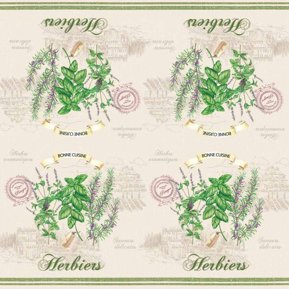 Paquet de 20 serviettes en papier, 33x33 cm HERBIERS