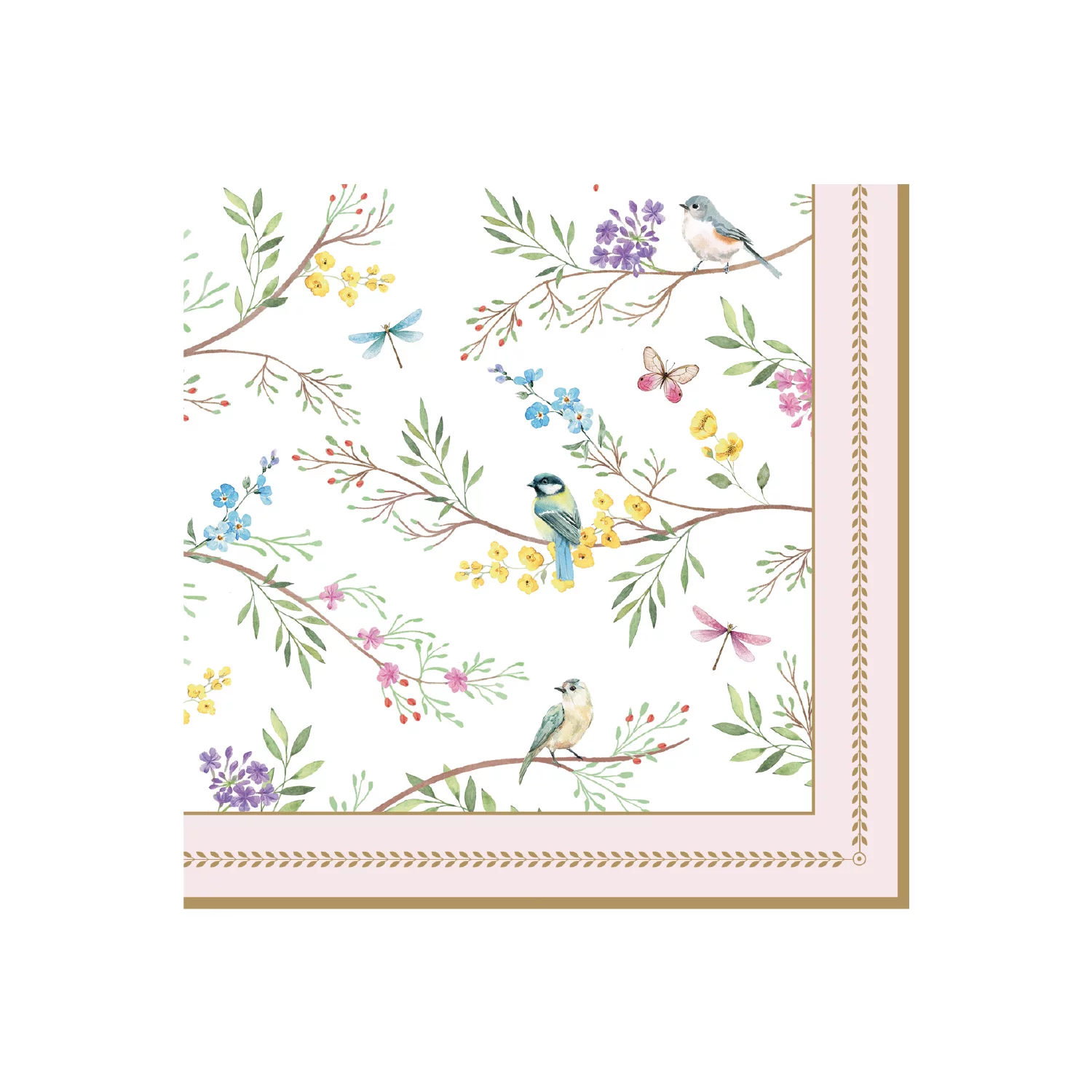Pack of 20 paper napkins 3-ply 33×33 cm BIRDS MELODY
