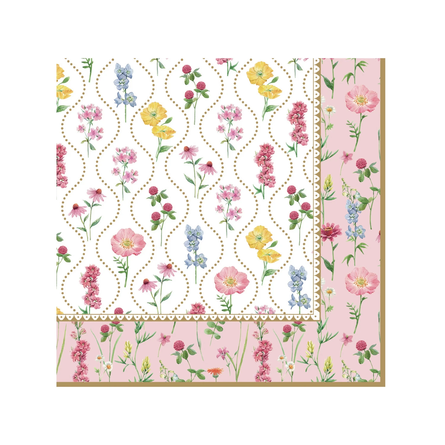 Paquet de 20 serviettes en papier 3 plis 33x33 cm MEADOW FLOWERS