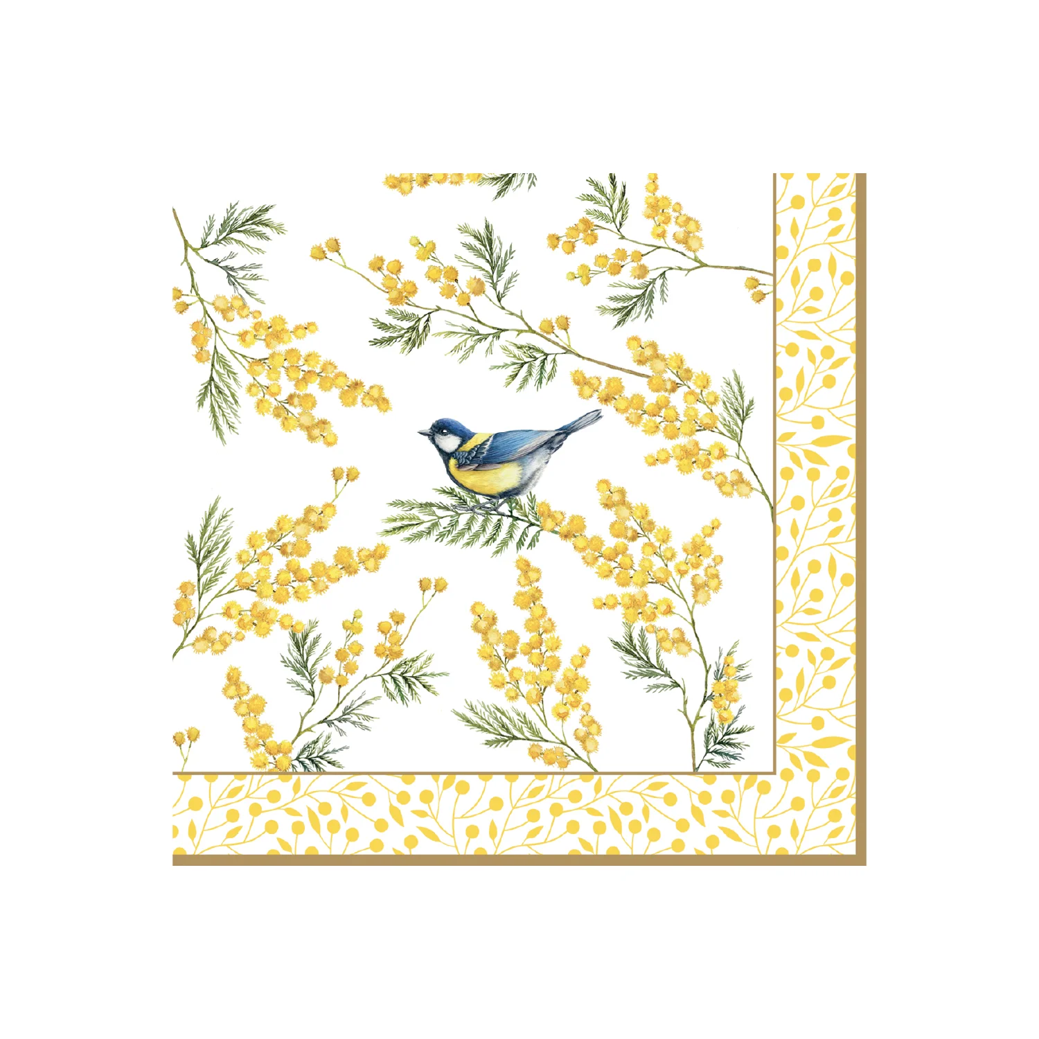 Paquet de 20 serviettes en papier 3 plis 33 x 33 cm MIMOSA