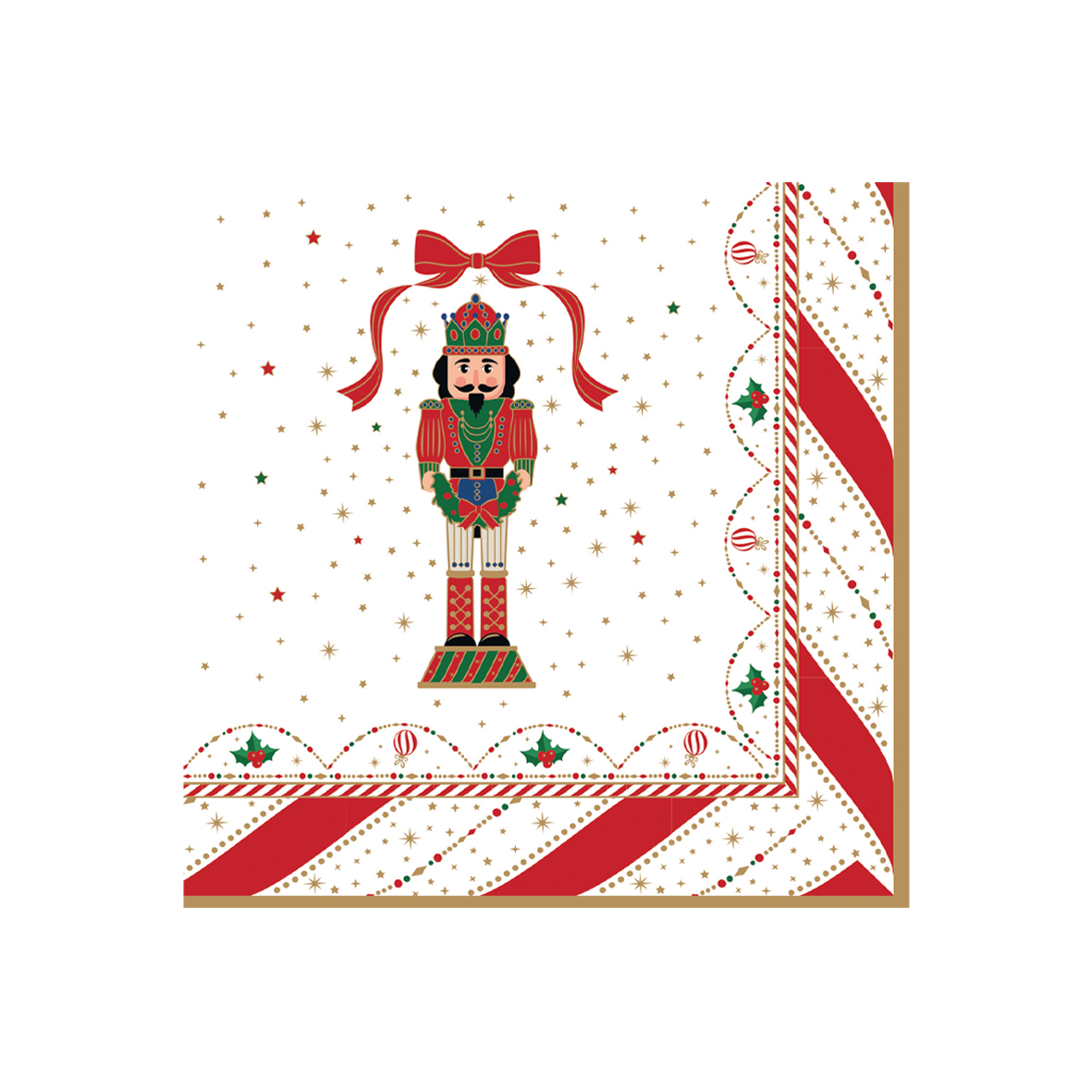Paquet de 20 serviettes en papier 3 plis 33 x 33 cm NUTCRACKER TWIST