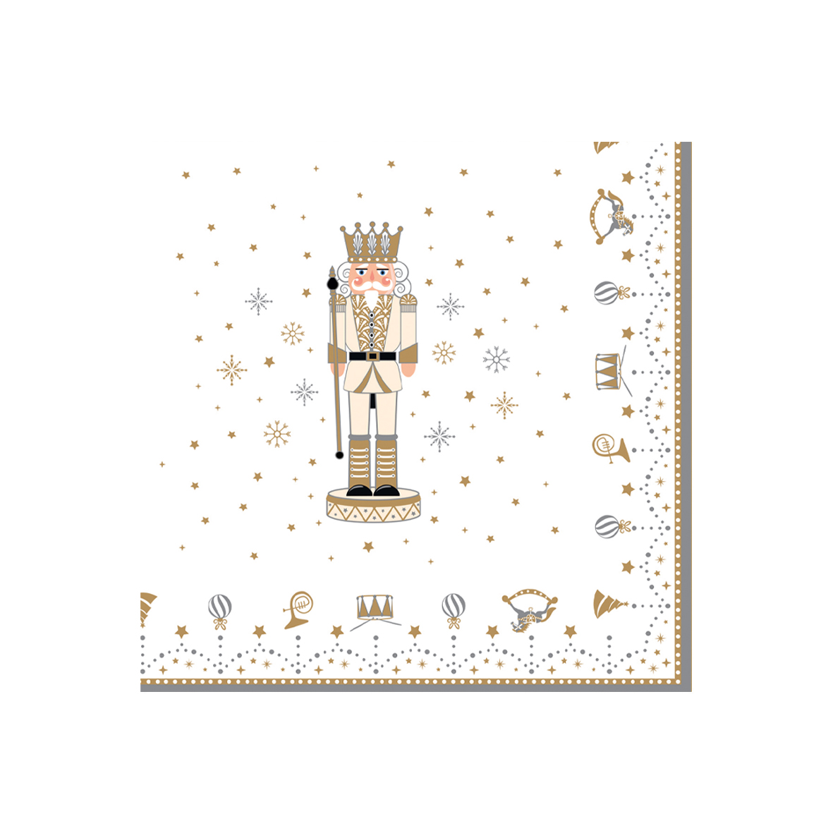 Paquet de 20 serviettes en papier 3 plis 33 x 33 cm ROYAL NUTCRACKER