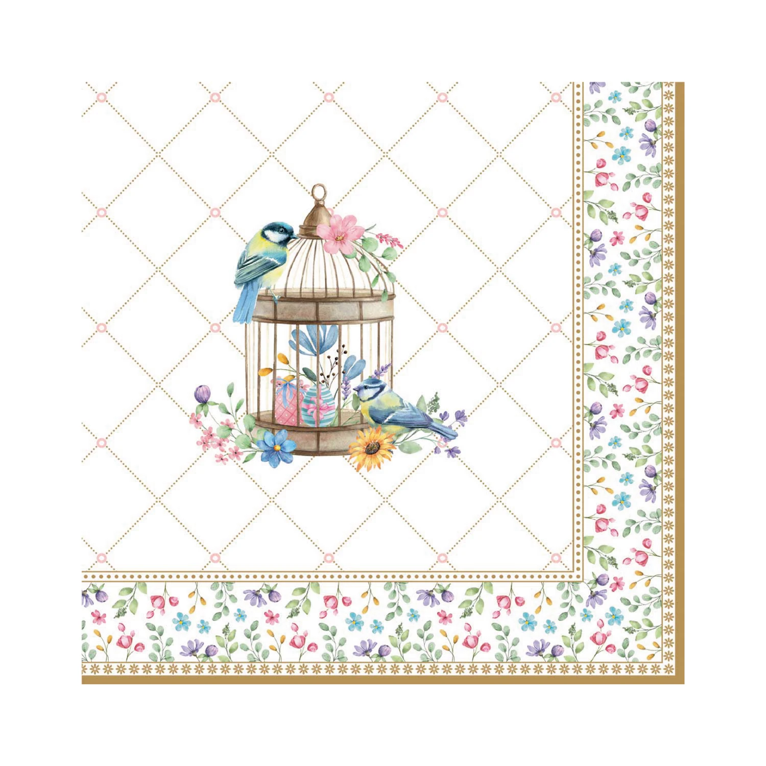 Serviettes 33 x 33 cm SPRING BLOOM