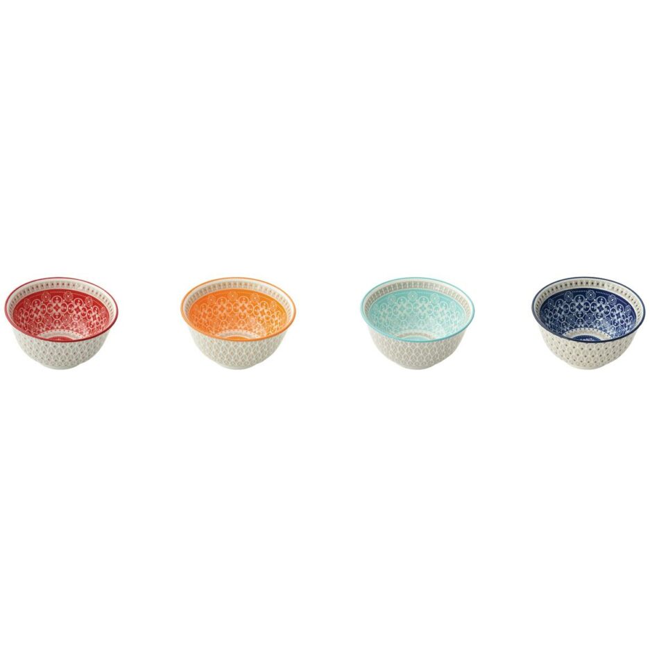 Set 4 ciotole in stoneware dia. 11 cm in scatola regalo