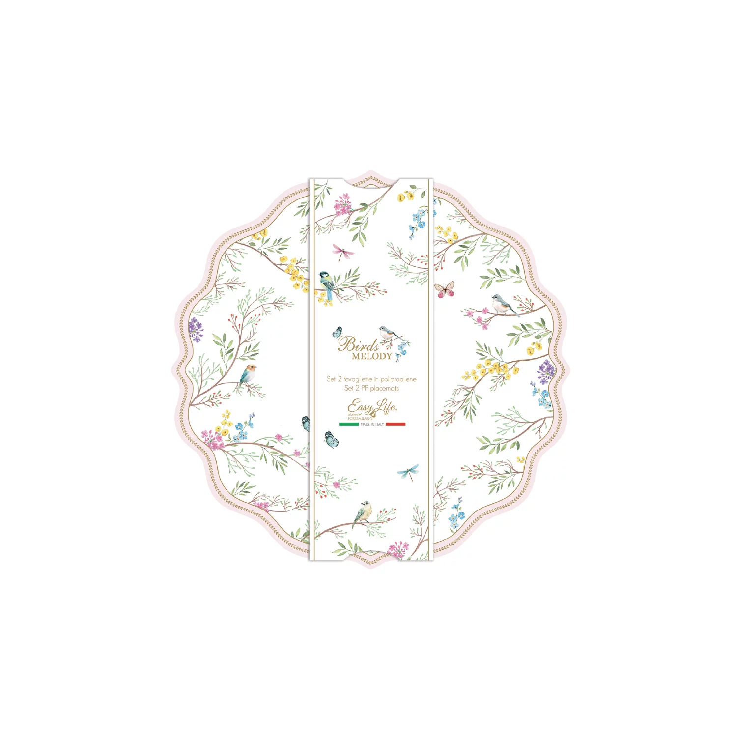 Alternative view of Set of 2 placemats 34,5×34,5 cm BIRDS MELODY