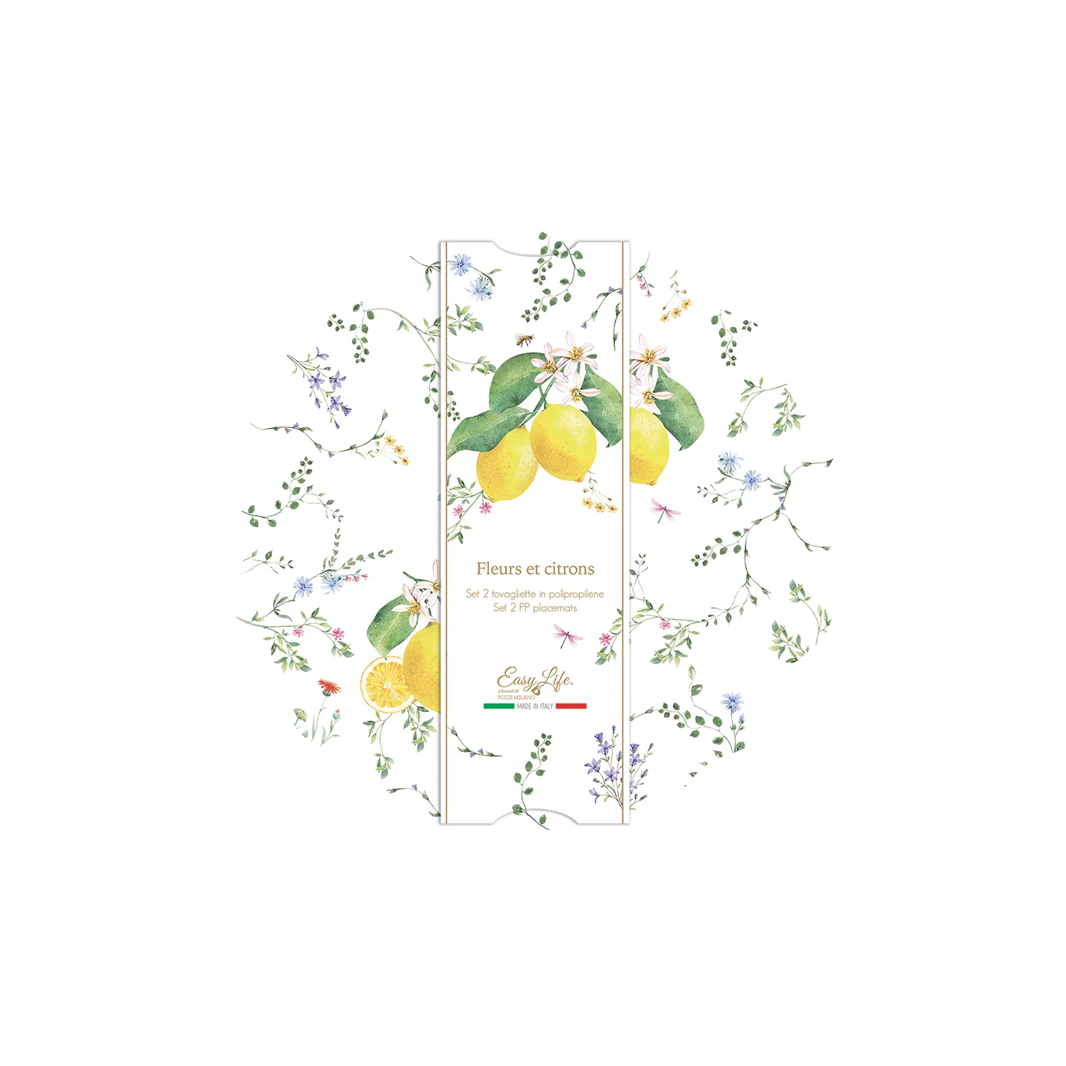 Alternative view of Set of 2 placemats 34,5 x 34,5 cm FLEURS ET CITRONS