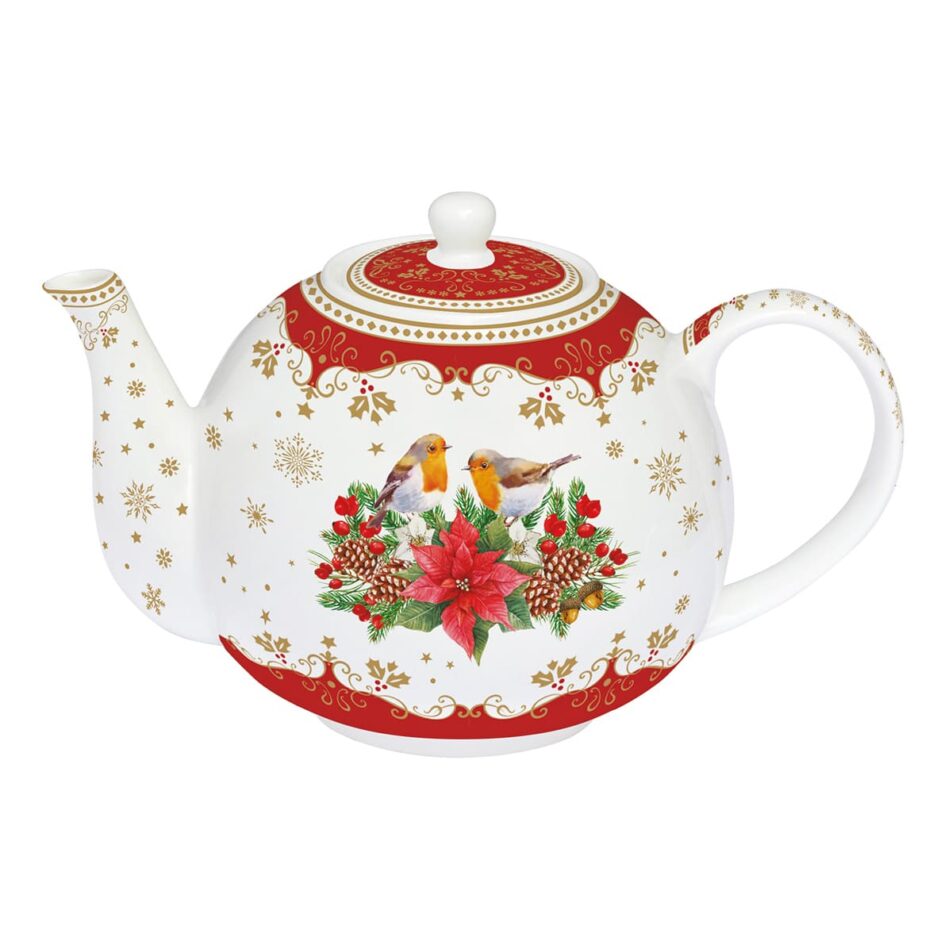 Porcelain teapot 1 L with metal infuser CHRISTMAS MELODY