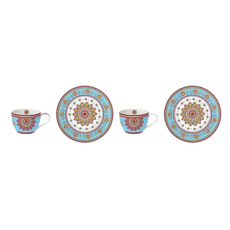 Set 2 tazzine caffè 110 ml. con piattino in porcellana in scatola BLUE