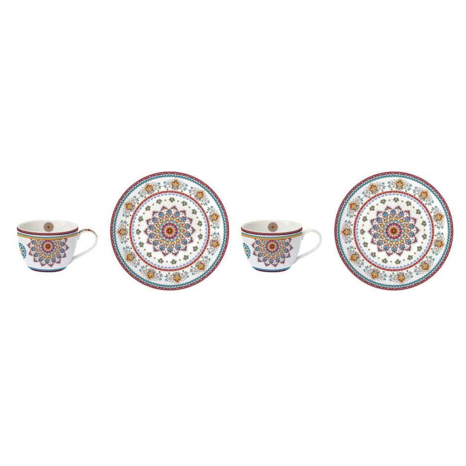 Set 2 tazzine caffè 110 ml. con piattino in porcellana in scatola WHITE