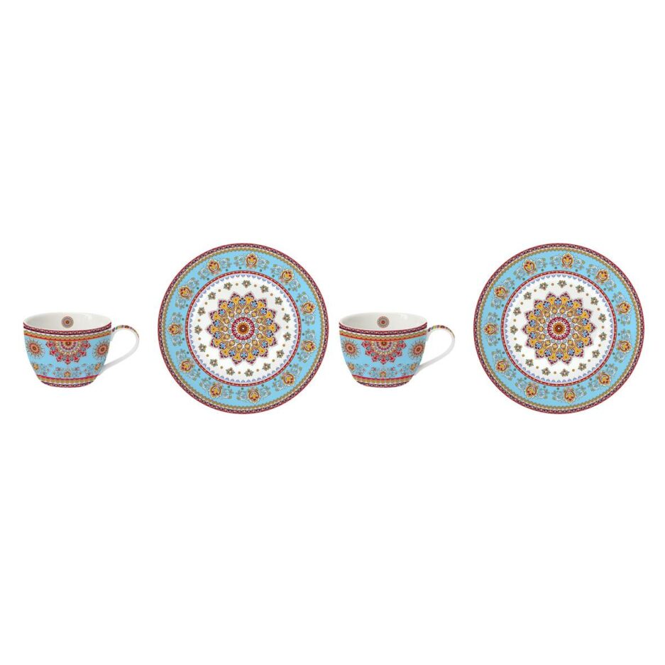 Set 2 tazze con piattino in porcellana 240 ml in scatola BLUE