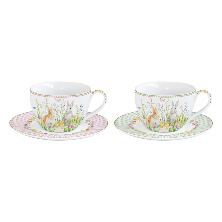 Set 2 cups with saucer HAPPY EASTER