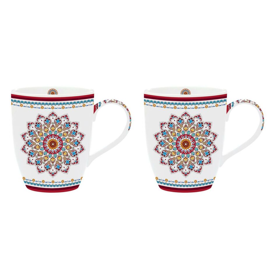 Set 2 mug 350 ml in porc.in scatola WHITE