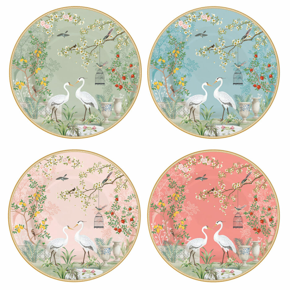 Ensemble de 4 assiettes àdessert JARDIN DE REVES