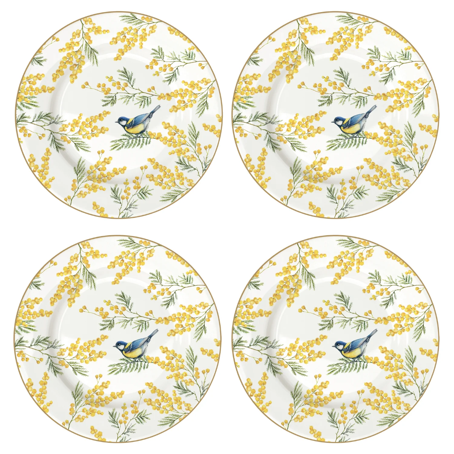 Set of 4 dessert plates in porcelain Ø 19 cm MIMOSA