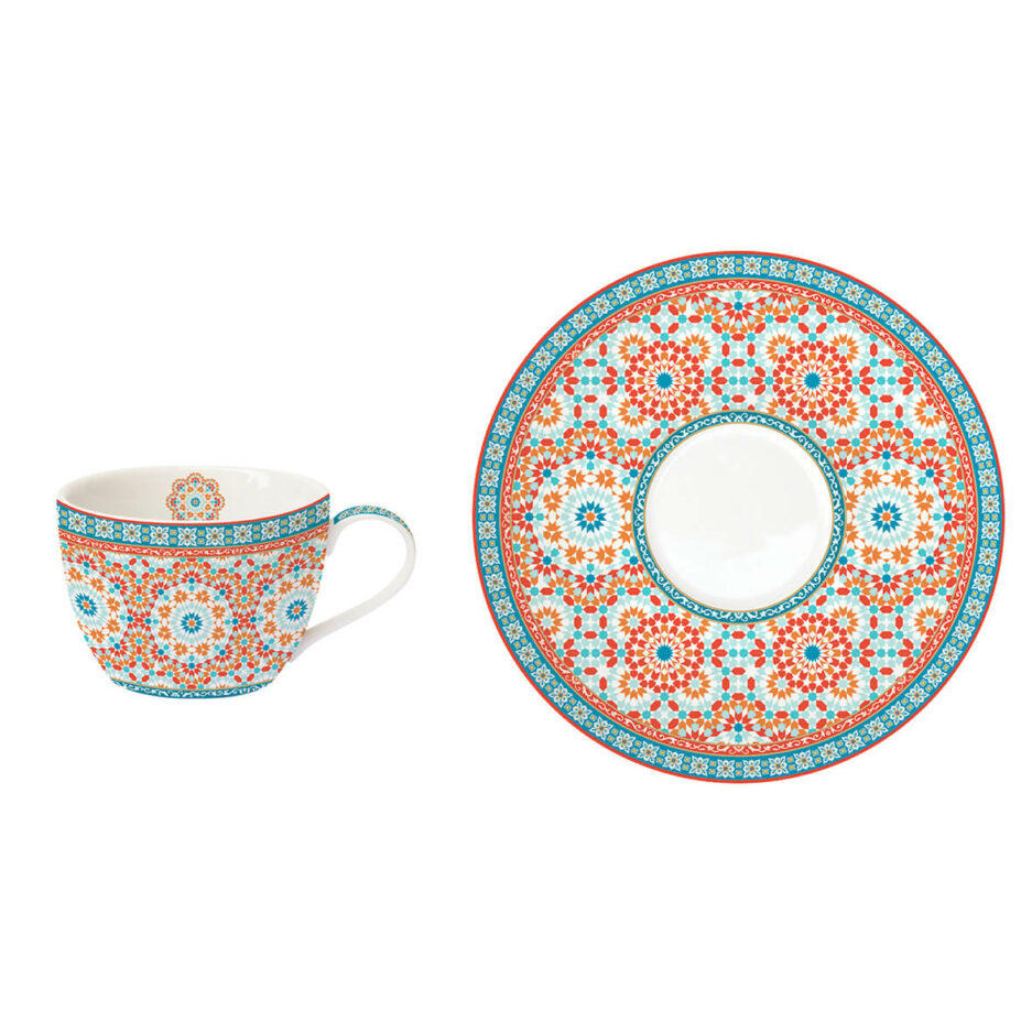 Set 6 tazzine caffè con piattino da 110 ml. in porcellana