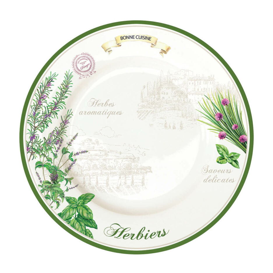 Ensemble de 6 assiettes en porcelaine de diamètre 26,5 cm HERBIERS