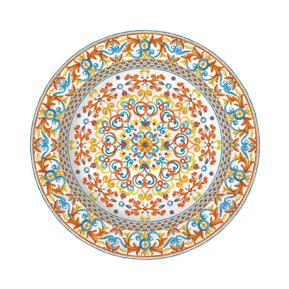Ensemble de 6 assiettes plates en porcelaine de Ø 26,5 cm MEDITERRANEO ORANGE