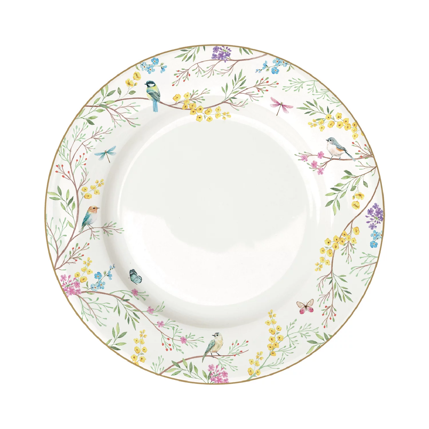 Dinner plate in porcelain Ø 26,5 cm BIRDS MELODY