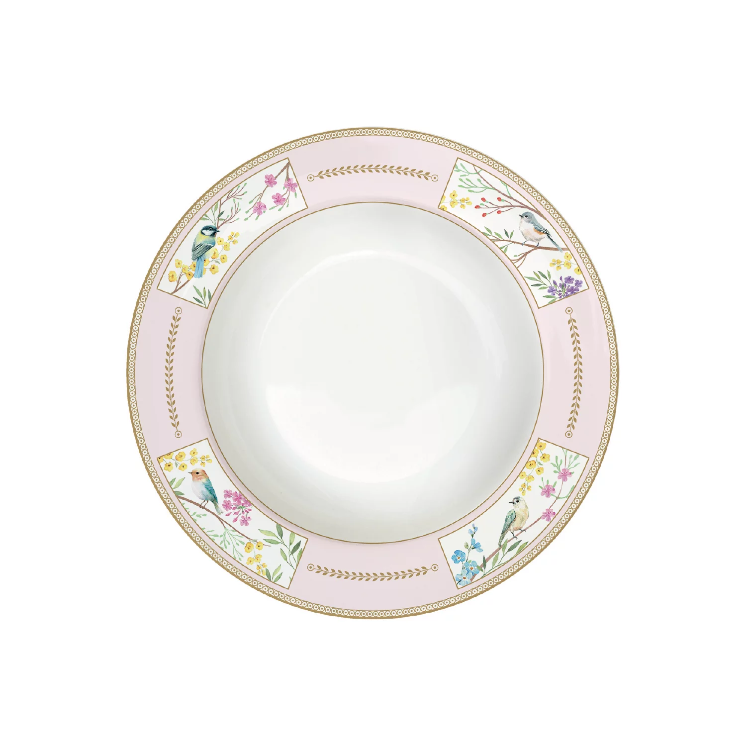 Soup plate in porcelain Ø 21,5 cm BIRDS MELODY
