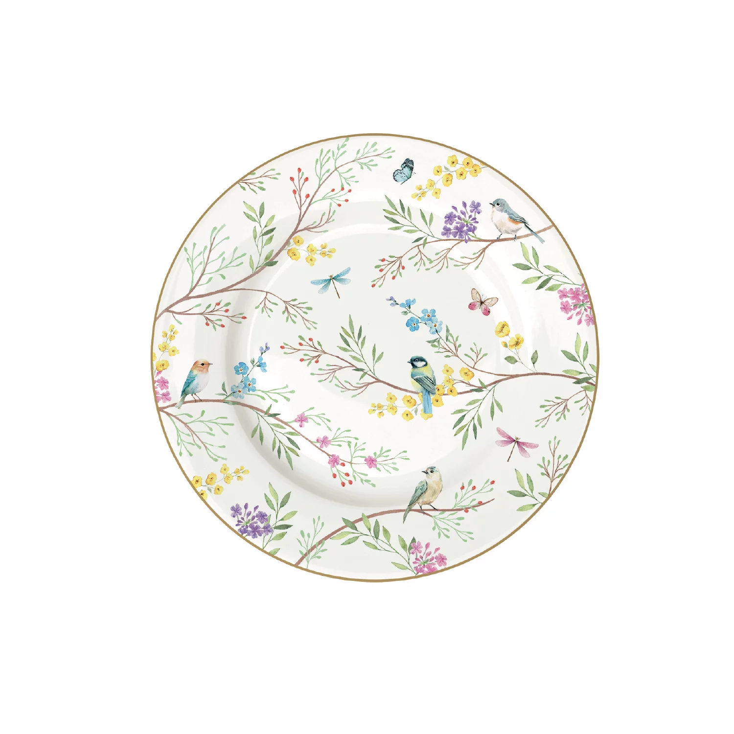 Dessert plate in porcelain Ø 19 cm BIRDS MELODY
