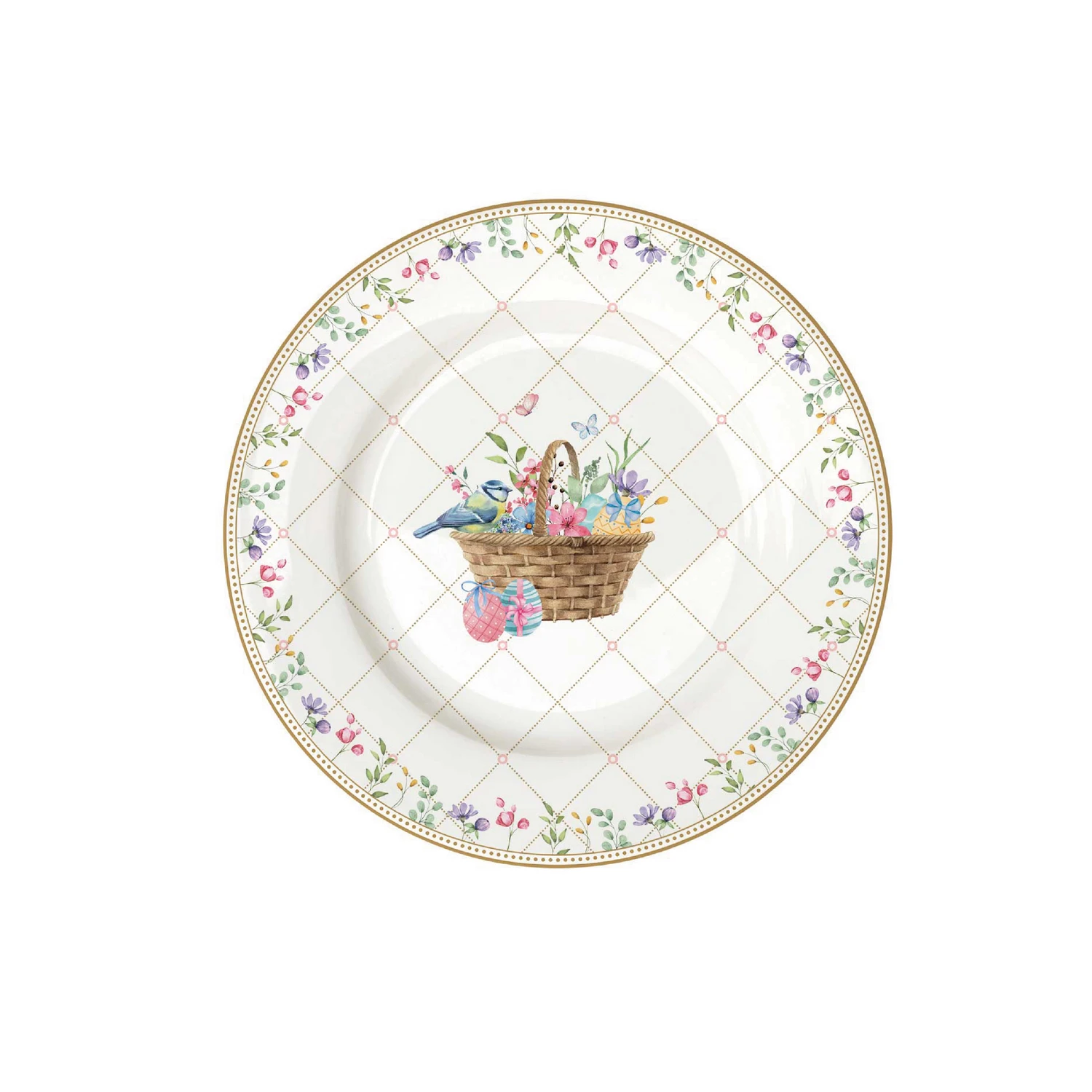 Dessert plate in porcelain Ø 19 cm SPRING BLOOM