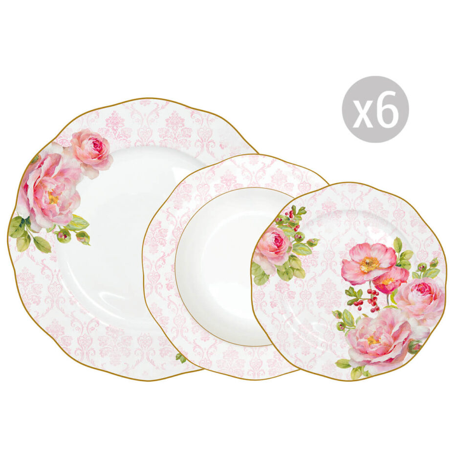 Servizio da tavola 18 pezzi FLORAL DAMASK