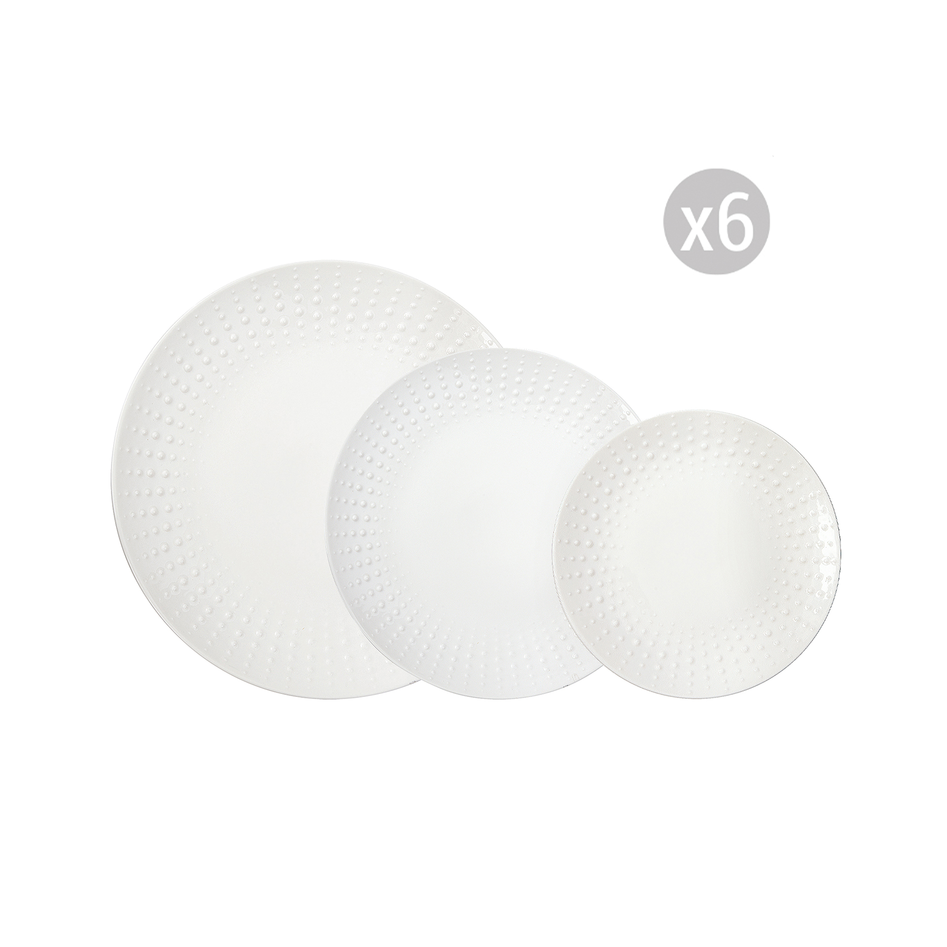 Servizio da tavola 18 pezzi DROPS WHITE