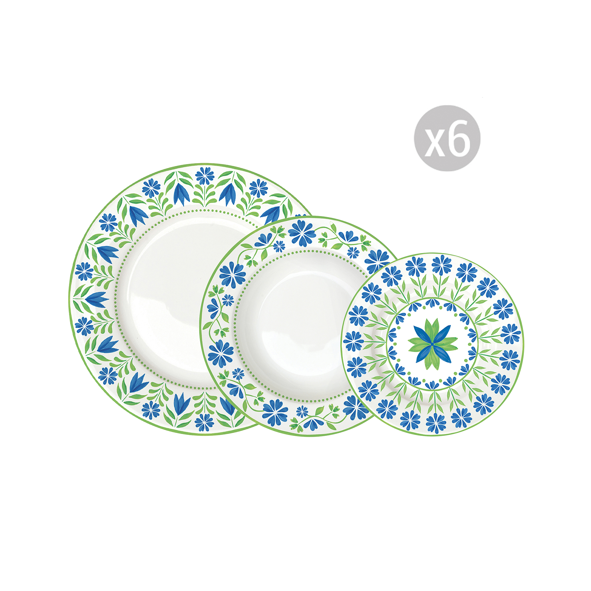 Set de vaisselle 18 pièces FLOWERS GARDEN