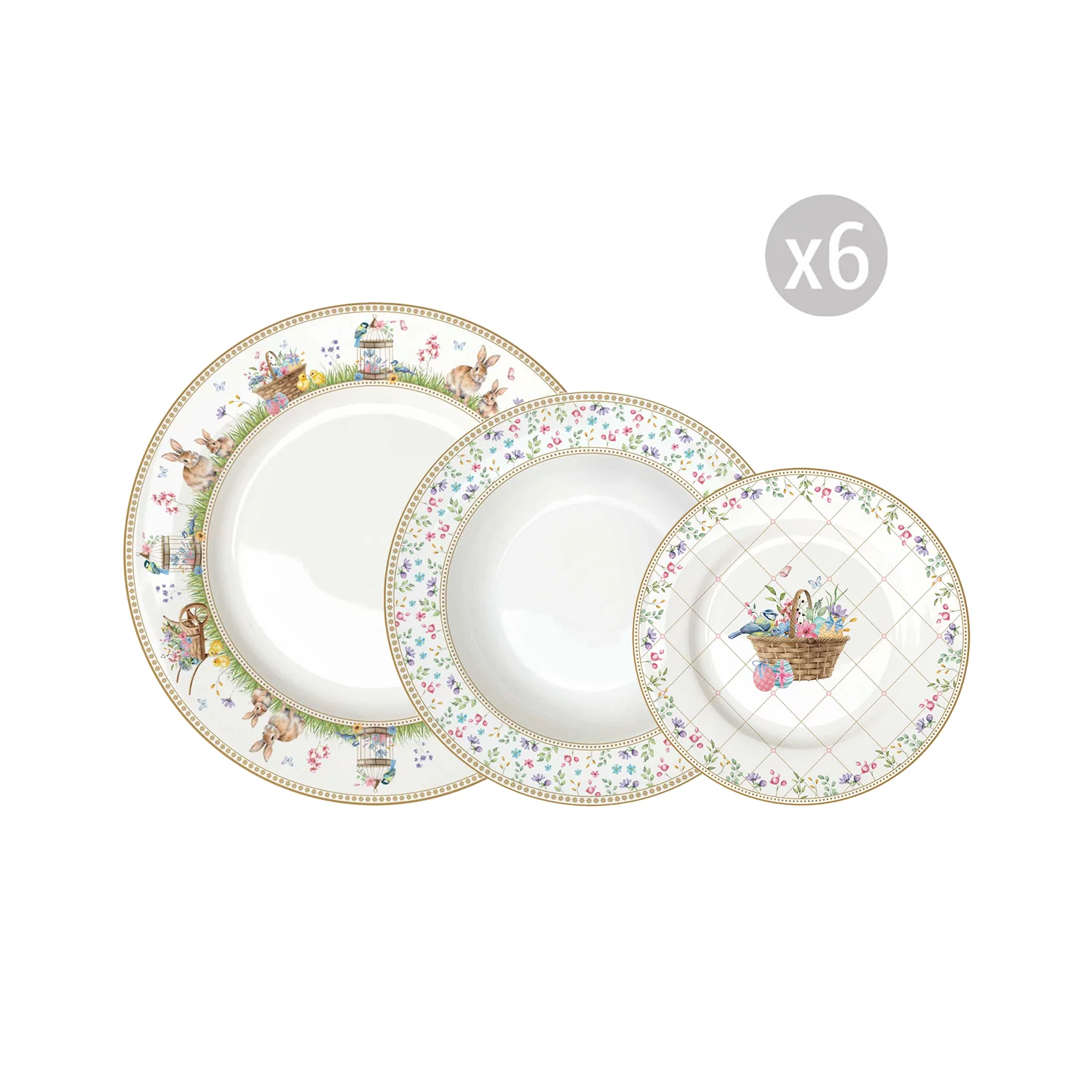 Table service 18 pieces SPRING BLOOM