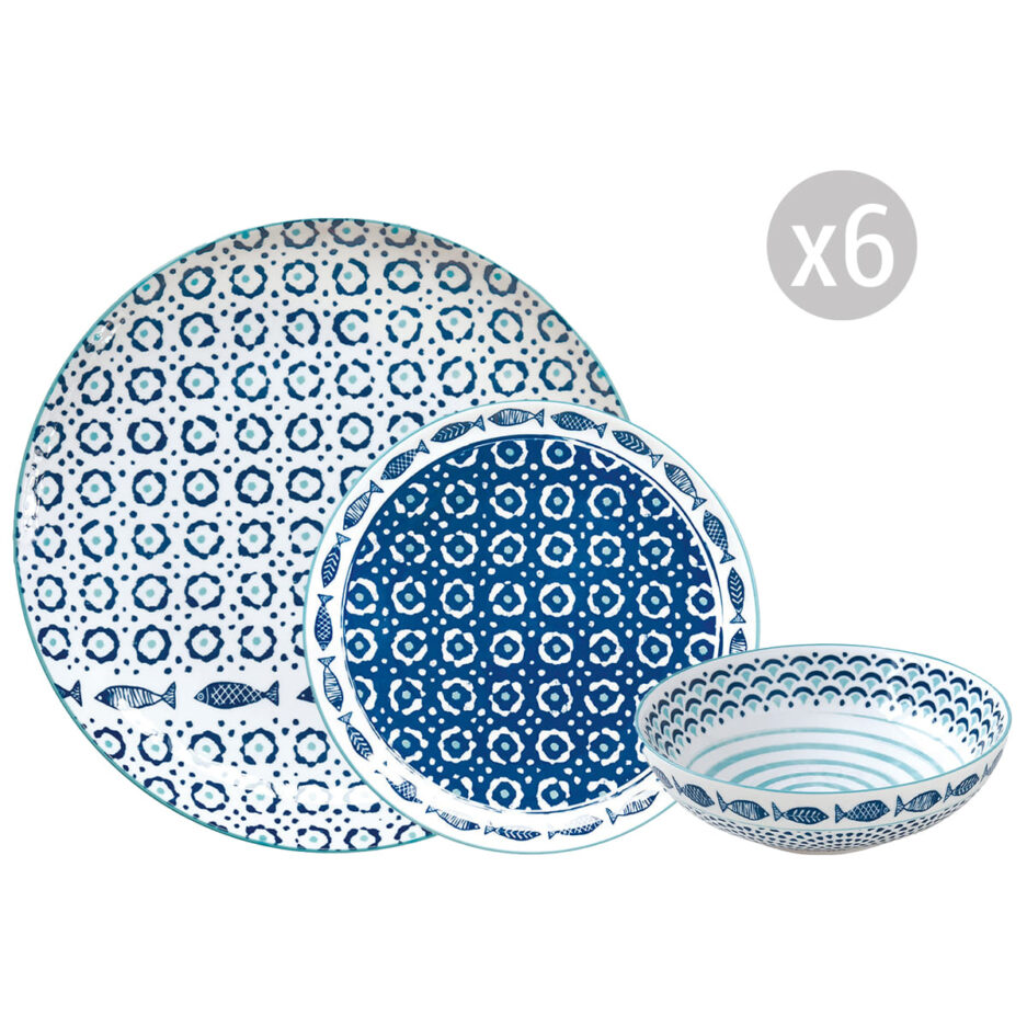 Set de vaisselle 18 pcs SEA SHORE