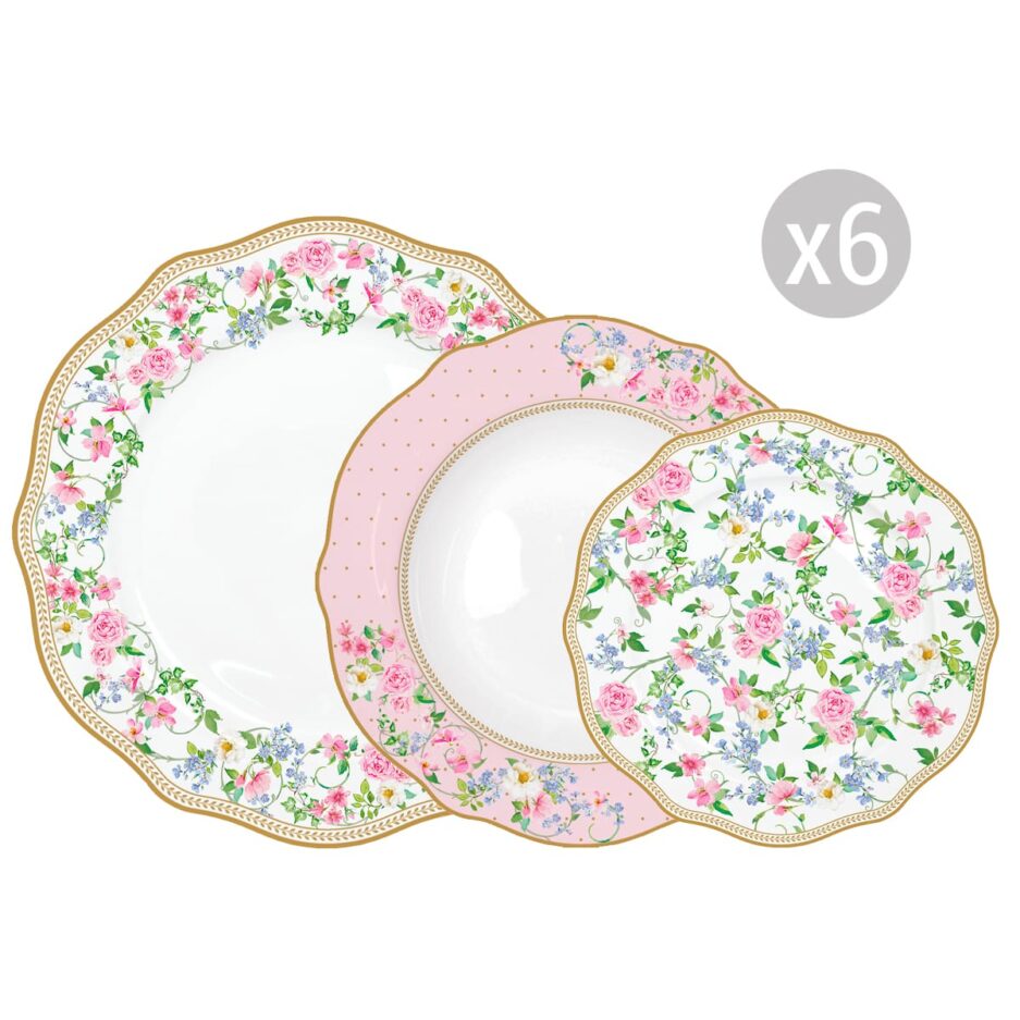 Set 18 plates GARDEN JOY